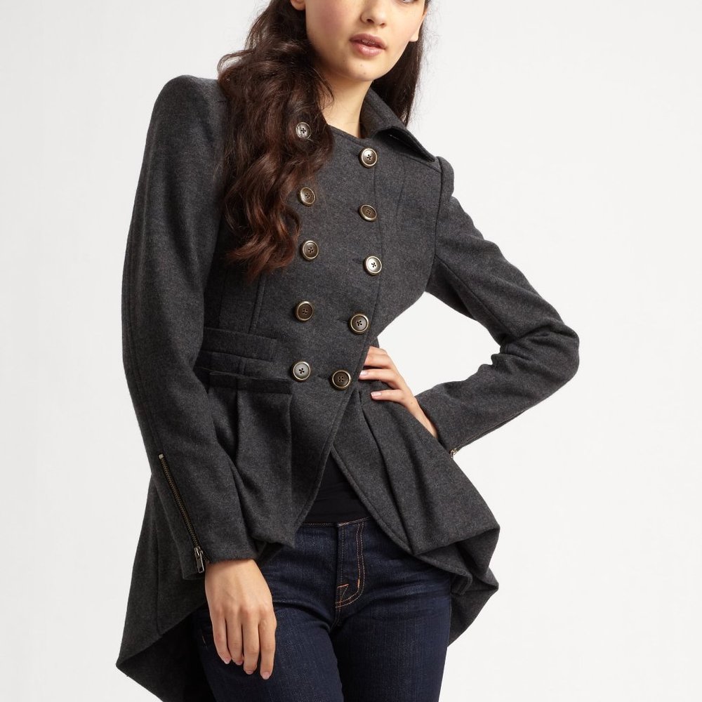 Nanette Lepore Double Breasted Flared Coat